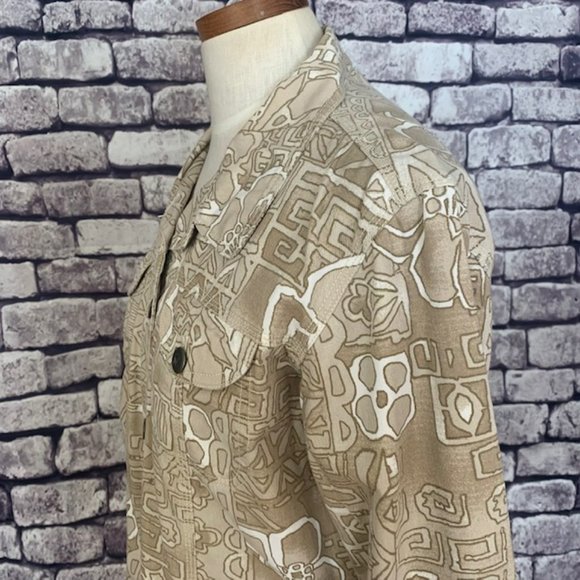 Chico's Tan & White Jean Style Jacket Size M - Picture 5 of 10